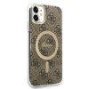 Zestaw Guess GUBPN61H4EACSW Case+Charger iPhone 11 6,1 brązowy/brown hard case 4G Print MagSafe